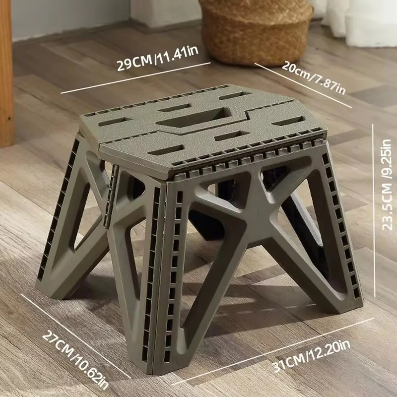 Folding Camp Stool for Outdoor Seating - Compact Plastic Seat