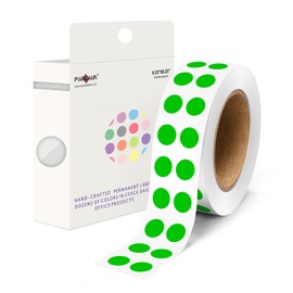 PARLAIM 0.25 inch Green Circle Dot Stickers, 1000pcs Round Colored Sticker for Color Coding Label