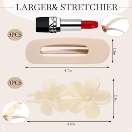 Yuxung 8 Pcs Flat Hair Clips - Matte Flat Claw Clips in 2 Styles, Non-slip Hair Claws for Women, Thin Hair Accessories, Flower and Rectangle Hair Clips for Daily and Party Styling