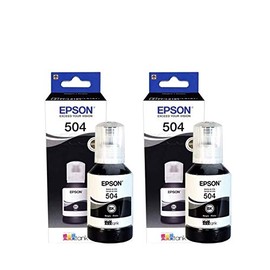 Epson 2 Pack Botella Tinta T504 Color Negro Compatiple con L4150 L4160 L6161 L6171 L6191 EcoTank Incluye 2 Botellas 257mL