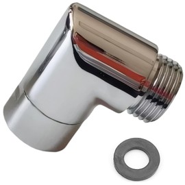 Amazleer Hand Shower Adapter 90 Degree Shower Hose Adapter, Joint Piece for Shower Head, Angle Piece for Hand Shower, Swivel Shower Head Adapter with Rubber Seal (Silver) (90 Degree)