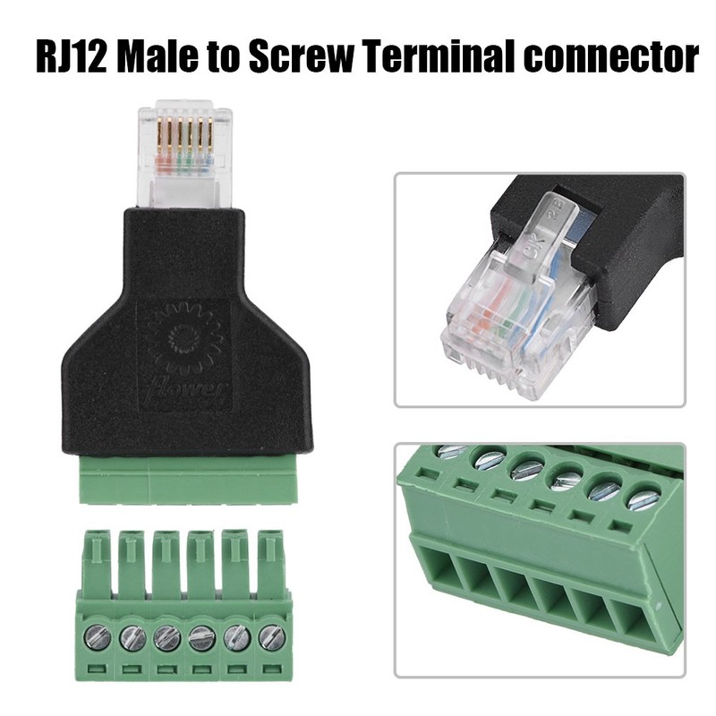 Tangxi RJ12 6P6C Male to 6 Pin Wired Screw Terminal