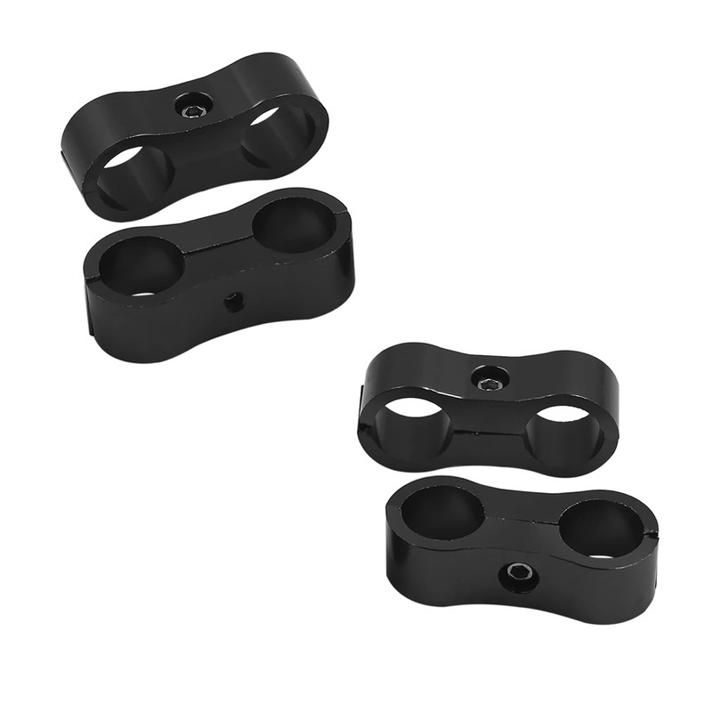 X AUTOHAUX 4 Pcs AN6 13mm Black Aluminium Alloy Fuel