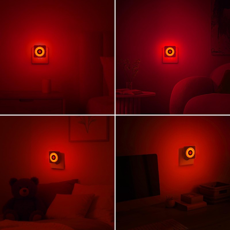Night Light with Motion Sensor and Twilight Sensor, Red Light,
