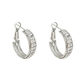 925 Sterling Silver Post Hoop Earrings for Women Gilrs Multcolors Cubic Zirconia Plated Chunky Silver Gold Hoop Earrings Jewelry (silvery)