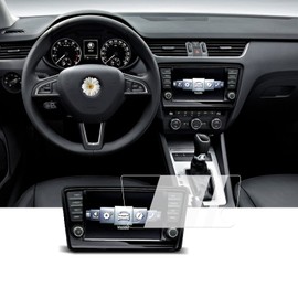 BIXUAN 8 Zoll für Skoda Octavia MK3 5e rs 2017-2019 Displayschutzfolie Transparent 9H Gehärtetes Glas Schutz Anti Fingerabdruck Navigation Schutzfolie GPS Navi Folie Octavia