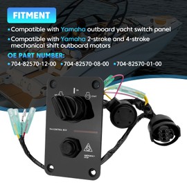 704-82570-12-00 Main Switch Panel Marine Outboard 12V Single Engine Key Assembly 704 Control Box On Off Switch Compatible with Yamaha Outboard Yacht Replace# 704-82570-08-00, 704-82570-01-00