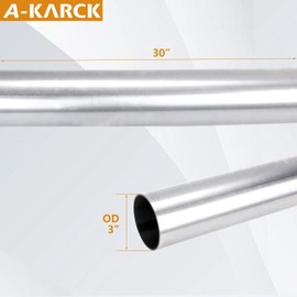 A-KARCK Straight Exhaust Pipe 3" OD, 304 Stainless Steel 30" Long Mandrel Exhaust Tube