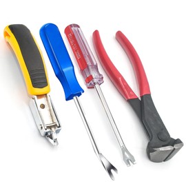 4pcs Upholstery Staple Remover Tack Puller Nail Remover Tool Set Nail Puller Plier, Staple Puller, Tack Lifter, Fastener Remover, for Furniture Floor Wall Wooden Case Car Photo Frame (Style1)
