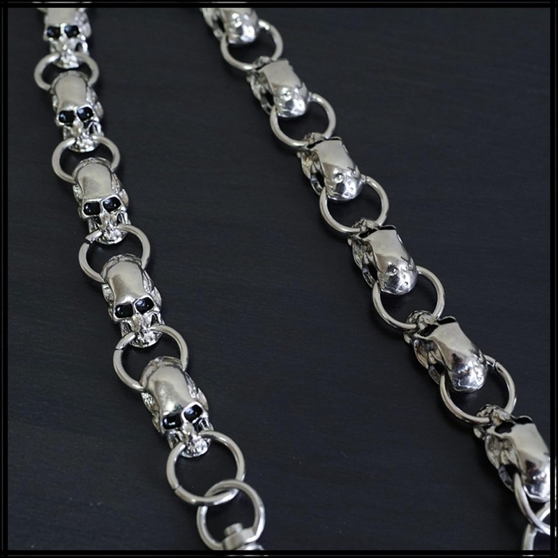 White Fang AZ164 Wallet Chain, Skull Belt, Stylish, Wallet, Lock,