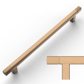 Amerdeco 6 Pack Champagne Bronze Cabinet Pulls 7.5 Inch(192mm) Hole Center Cabinet Hardware Kitchen Cabinet Handles for Bathroom Drawer Pulls Dresser Pulls ZH046