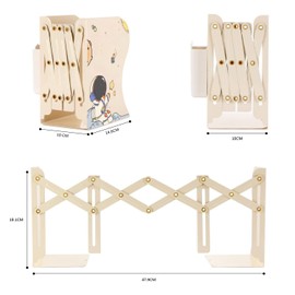 NICAI Kitchen Adjustable Bookend,Expandable Metal Bookends,Book Ends for Shelves,Magazine File Organizer Holder for Office, Books, Papers,Extends Up to 17 Inches