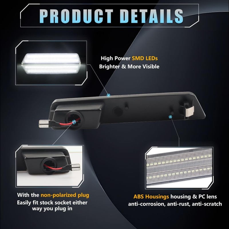 VANKUB 4 PCS LED Side Marker Lights for Dodge Challenger