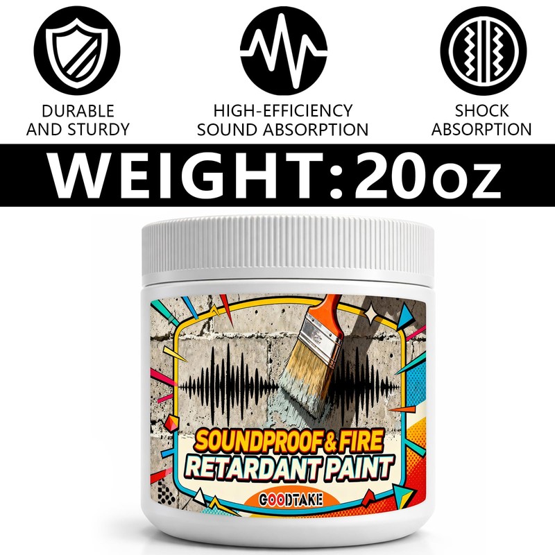 GOODTAKE Multi-Purpose Soundproofing & Fire Retardant Paint – Sound Dampening