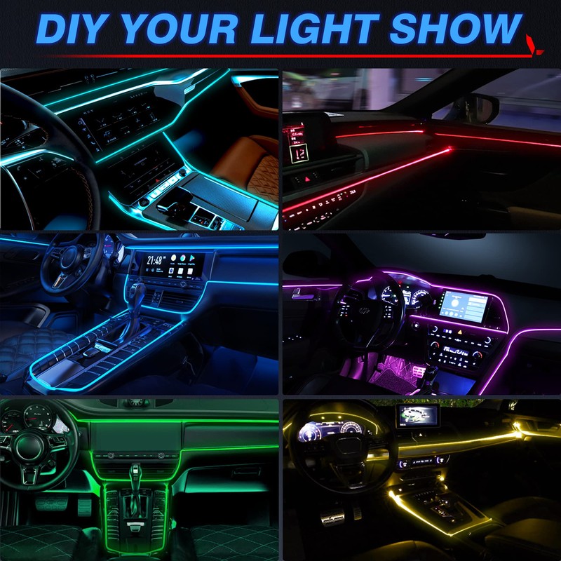 MICTUNING Car LED Interior Strip Light, 6 in 1 RGB