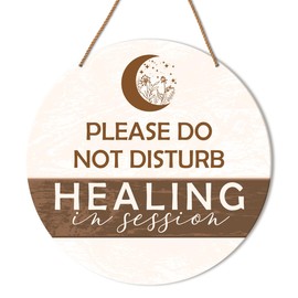 HSNBT Healing in Session Door Sign, in Session Door Hanging Sign for Therapists Counselor Therapy Office Spa Room Reiki Studio Decor Do Not Disturb Door Sign Wall Decorations Massage in Session