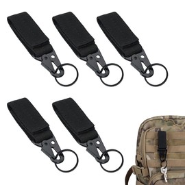 5 Pcs Tactical Gear Carabiner Clip Hanging Belt Clip Belt Key Holder Nylon Webbing Buckle Strap Clip Backpack Clips for Hiking Outdoor Climbing