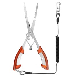 pullther fishing Needle Nose Pliers Fishing,Fishing Pliers Hook Remover,Fishing Pliers Stainless Steel,Fishing Pliers Kit with Lanyard,Braid Cutter Rustproof Fishing Multitool for Saltwater Freshwater