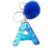 Xsclpomddy Initial Letter Resin Alphabet Key Rings with Fur Ball