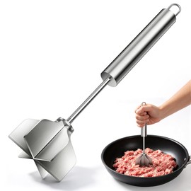 Stainless Steel Meat Masher 6 Blade Ground Beef Chopper Cooking Utensils