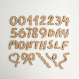 Airie Wooden Letter Banner, Age Photo, Newbone Photo Monthly Banner, Growth Record, Wood, Brown, For Boys And Girls, 0-12 Months (Basic Set)