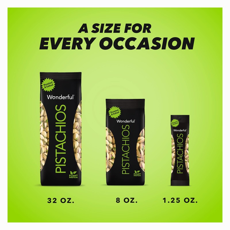 Wonderful Pistachios In Shell, Roasted and Salted Nuts, 1.25 Ounce