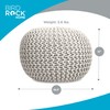 BIRDROCK HOME Round Pouf Ottoman | Cotton Braided Foot Stool