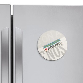 Unbranded Buenos Aires Retro Travel Tin Sign | 4'' X 4'' Round Decorative Magnet