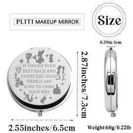 PLITI Taschenspiegel mit Frosch-inspiriertem Geschenk von Tiana Princess Gifts Do Your Best Good Things Are Sure To Come Your Way