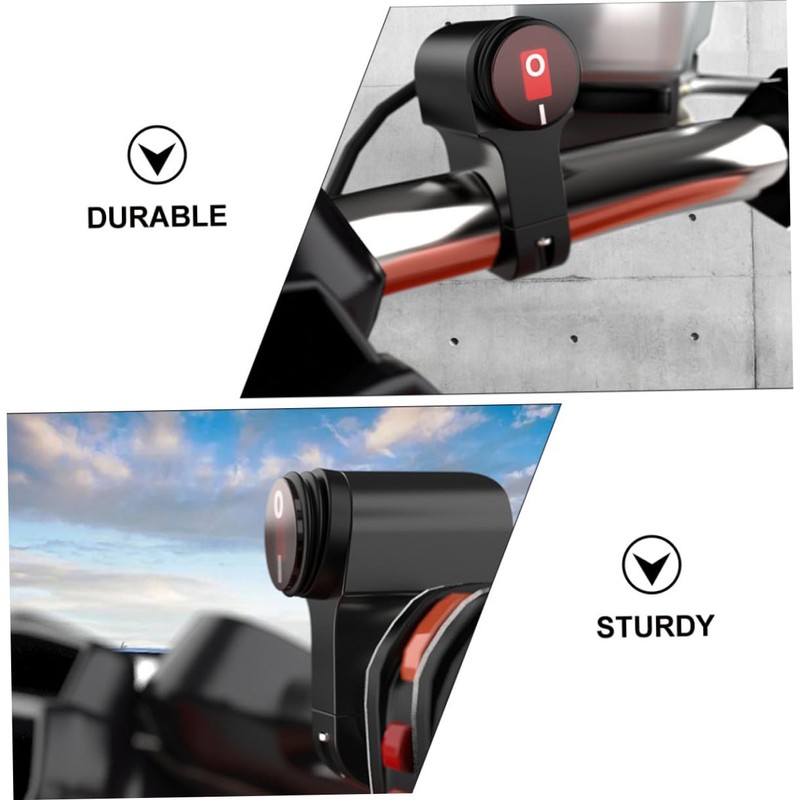 Ciieeo Motorbike Headlight Switch Aluminum Alloy Handlebar Emergency Light Control