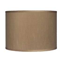 Urbanest Faux Silk Drum Lampshade, 14-inch by 14-inch by 10-inch, Taupe, Spider Fitter