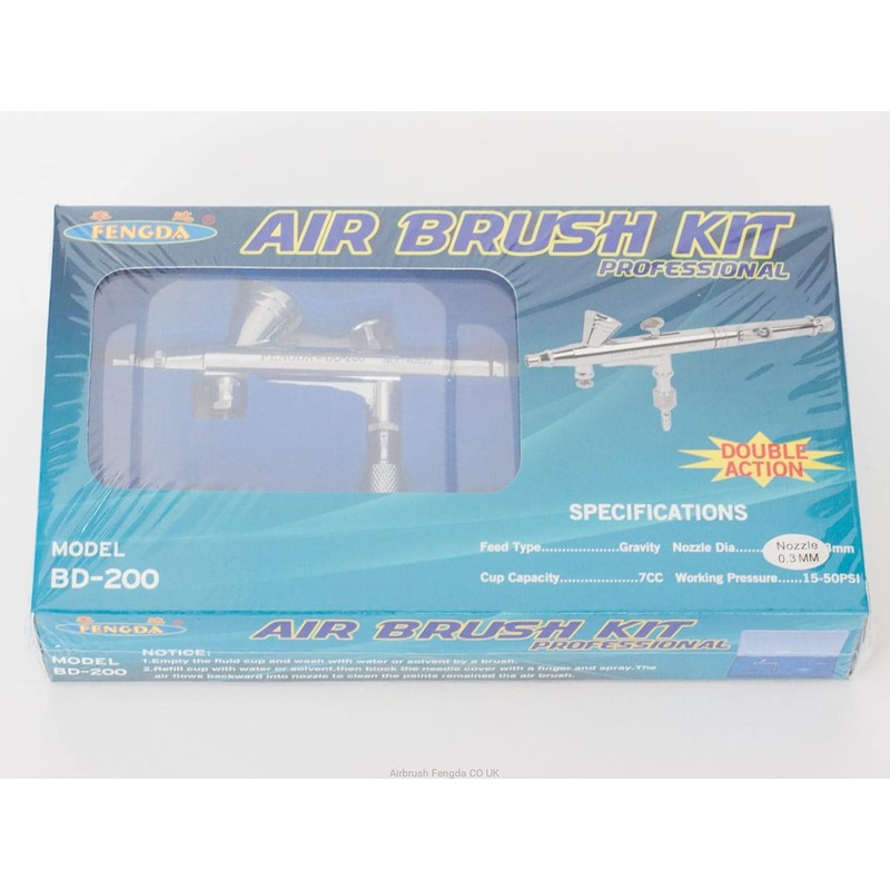 Double-Action Airbrush Fengda® BD-200 with Nozzle 0,2 mm