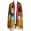 GFM® Wool Blend Cashmere Texture Painting Art Based Print Shawl