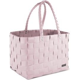 normani® Braided Plastic Shopping Bag - Robust Vintage Style Beach Chair 38 cm x 25 cm x 28 cm Light Pink