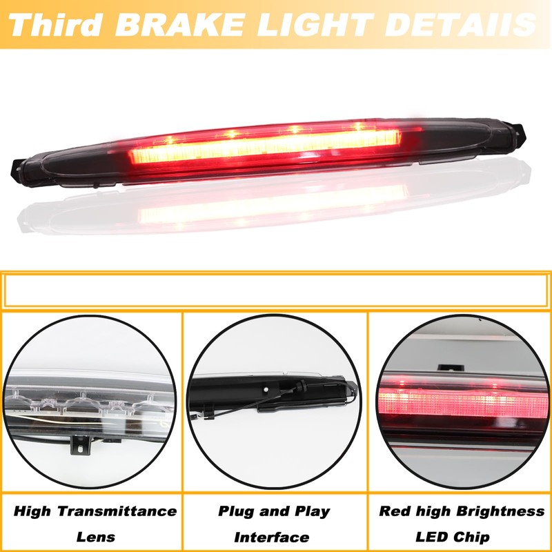 KEEGTBOX High Mount Stop Light LED Third Brake Light Fit