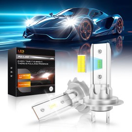 Pulilang H7 Led Headlight Bulb,16000LM 6500K Led H7 Headlight Bulb Canbus Error Free,for Halogen and Xenon Auto Lamps,No Adapter Required,2PCS