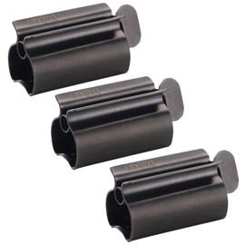 UDQYQ Tube Squeezer, Tube Press, Pack of 3, Toothpaste Squeezer, Stainless Steel, Save Toothpaste, Total Squeeze Out Empty Tubes, Stainless Steel Toothpaste Seat Holder with Stand Function (Matte