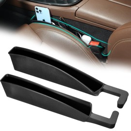 DONTRD Car Seat Gap Filler Multifunctional Cars Gap Fillers Storage Car Seat Gap Storage Box Between Seat and Console (2PCS Black)