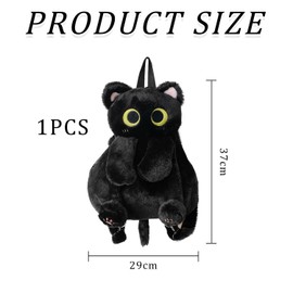 1 Piece Black Cat Bag, Cute Plush Backpack, Creative and Funny Backpack, Children's Backpack, Clothing Accessories, black, Unit size, Modern