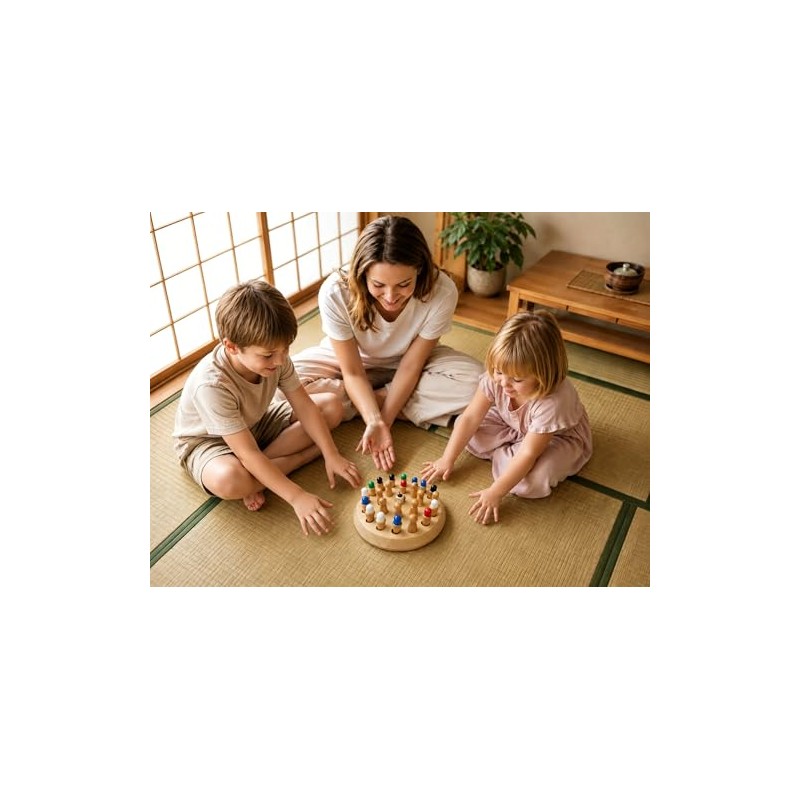 Juego de memoria de madera, juguetes Montessori, juego de mesa