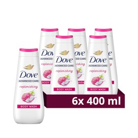Dove Advanced Care Replenishing Body Wash shower gel with dragon fruit & coconut cream extracts for instantly lotion-soft skin 6x 400 ml