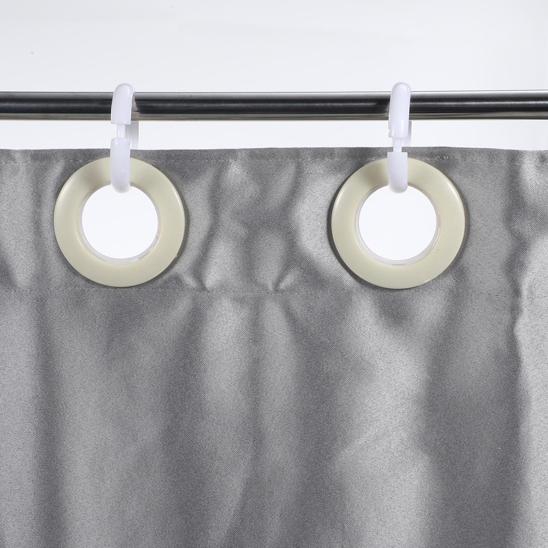 Oruola 12pcs White Plastic Shower Curtain Rings,O-Shape PP Plastic Material