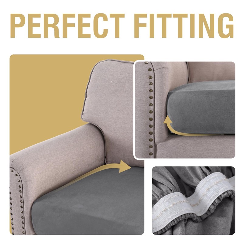 H.VERSAILTEX Individual Seat Covers Stretch Couch Covers for 3 Cushion