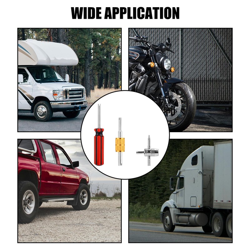 3pcs Tire Valve Stem Tool, Double Head Valve Core Removal