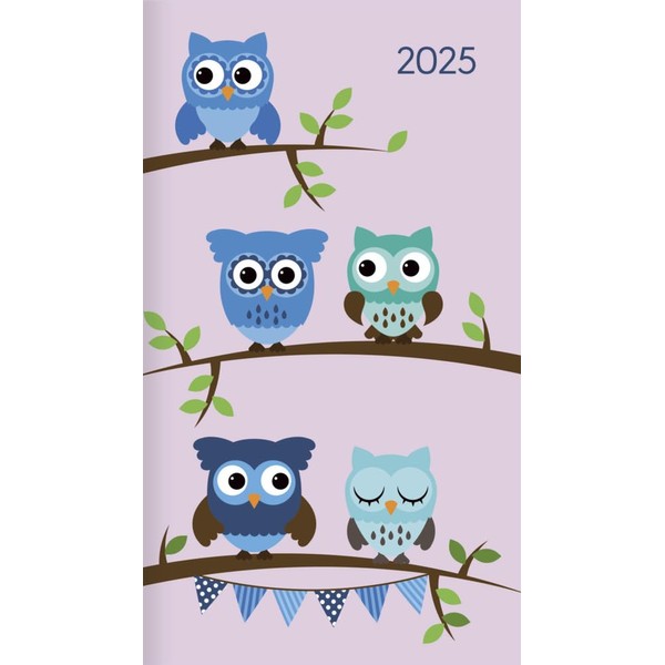 Alpha Edition - Mini Planner Style Owls 2025 Pocket Calendar,