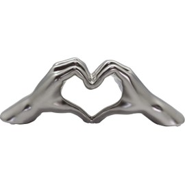 GILDE Skulptur Keramik Figur Herz Kunstobjekt – Herz – Hand – Statue – Handwerk – 31 x 11 x 7 cm