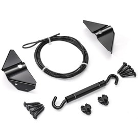 Anti Sag Gate Kits for Wooden Fence, Door Support Cable Kit in Zinc, Black Anti-Sagging Fence Door Kit Steel Hardware for Wooden Correcting or Preventing