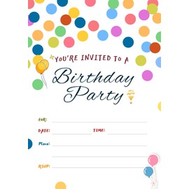 30 Birthday Invitation Cards,Party Invitation Cards,Uniquely Designed Birthday Cards for Children,Men, Women and Kids (Colorful)