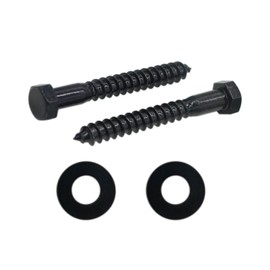 Evecad 10PCS 3/8" x 3" Hex Head Lag Screws, Stainless Steel Black Lag Bolts, Heavy Duty Lag Bolts, Washers Included