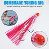 Fishing Teaser Lure,5pcs Mylar Flash Teaser Tail with Weighted Jig